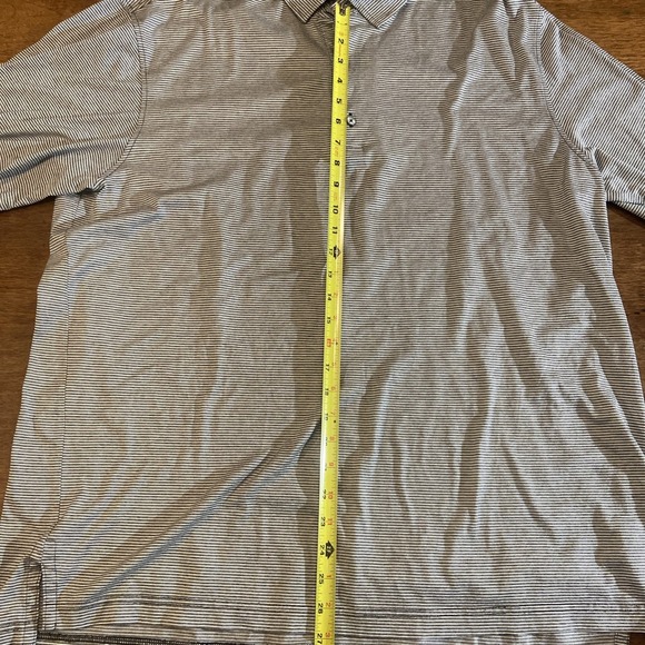Fairway & Greene Polo Shirt Mens XLarge Black & White Stripes Lightweight - Picture 10 of 11